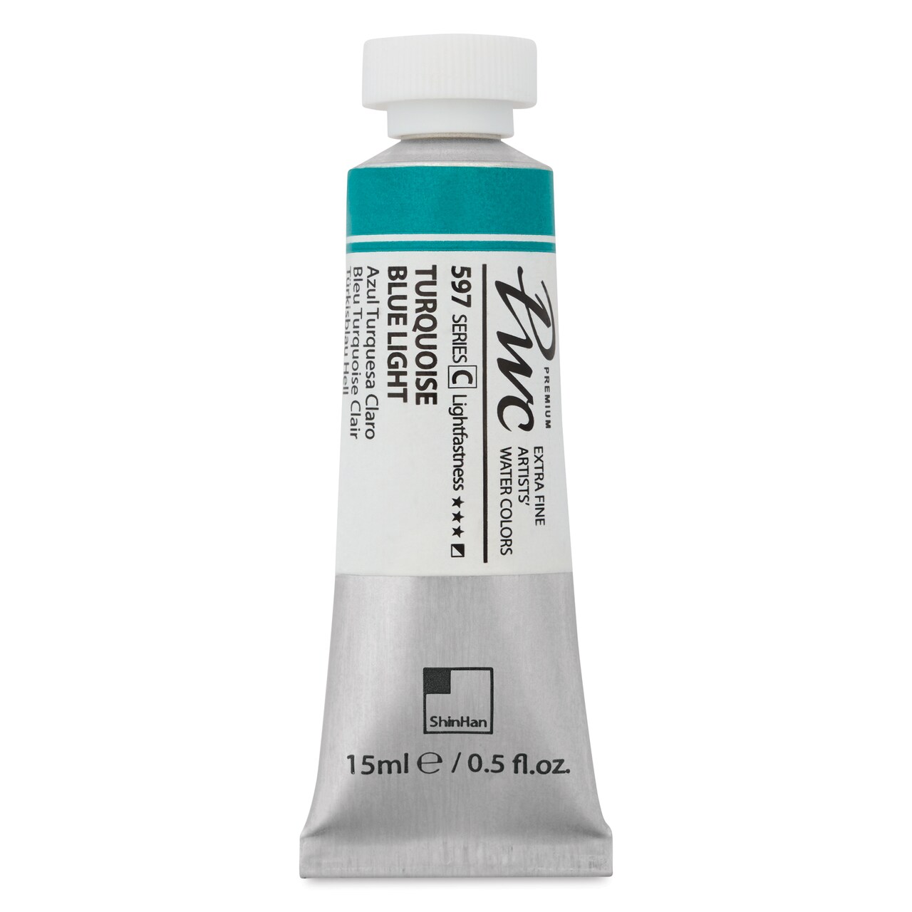 ShinHan PWC Extra Fine Professional Watercolor - Turquoise Blue Light, 15 ml, Tube